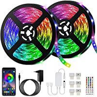 10M Bluetooth Tiras LED Musical 5050 RGB- Akapola Tiras de Luces LED Iluminación con 12V 300 LEDS- Función Musical…